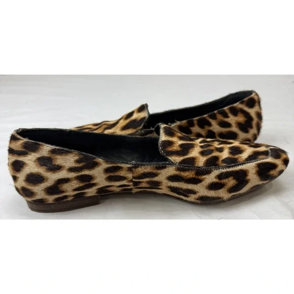 Boho Giani Bini Calf-Hair Leopard Print Loafer Women Sz 6.5 Slip-On Pointed Flat - Picture 4 of 10